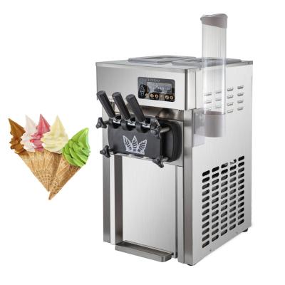 China Commercial Snack Factory Table Worktop LCD Display Soft Ice Cream Machine 18L/H for sale