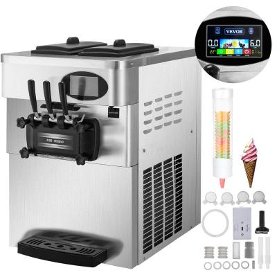 China Factory 12L Commercial Table Top Snacks Soft Top Ice Cream Machine Commercial Ice Cream Making Machine With Dual Air Compressor for sale