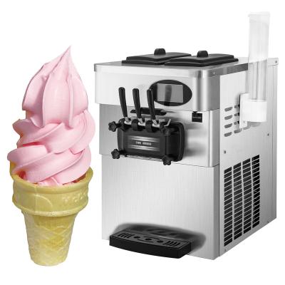 China Universal Snack Factory Commercial 2+1 Flavors Soft Ice Cream Maker Machine With Compressor for sale