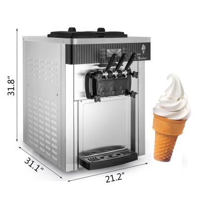 China Commercial Hot Sale 110V Soft Serve Ice Cream Machine For Business Use Countertop Fruit Ice Cream Maker With 2+1 Flavors for sale