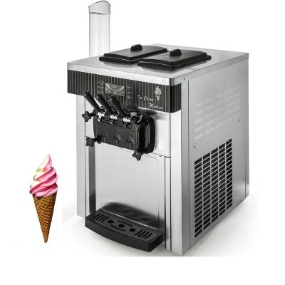 China Commercial Hot Sale 110V Soft Serve Ice Cream Machine For Business Use Countertop Fruit Ice Cream Maker With 2+1 Flavors for sale