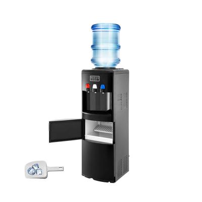 China Commercial High Quality Desktop Hot and Cold Water Dispenser Ice Maker Built-in Black for sale