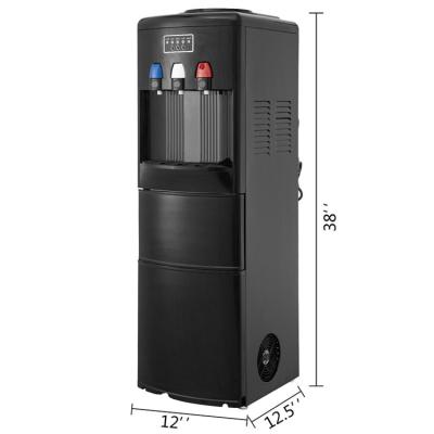 China Hotel 2 In 1 Water Dispenser Electric Hot Cold Water Cooler Dispenser With Built-in Ice Maker Black for sale