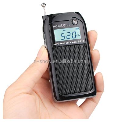 China Home Radio Pocket FM AM Digital Tuning Radio Receiver Retro MP3 Player Retekess PR12 for sale