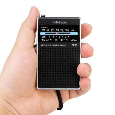 China PORTABLE Weather Warning NOAA FM AM Indicator Pocket Tuning Radio For Emergency Situations Retekess PR15 for sale