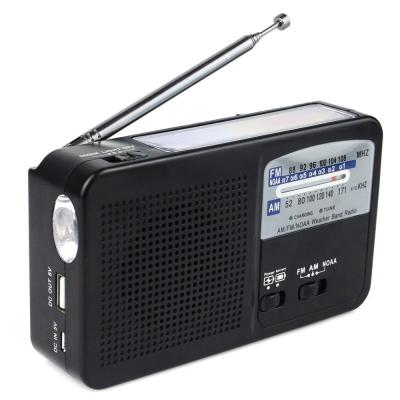 China NOAA PORTABLE Weather Alert FM AM Operate Dynamo Emergency Solar Hand Crank Radio With Flashlight for sale