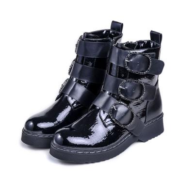 China Wholesale High Quality Flat Black Flexible New Fashion Cowboy Type Leather Casual Women Boots for sale