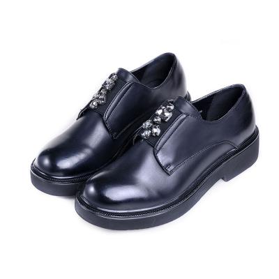 China Other Original Famous Brand Chunky Black Patent Leather Luxury Wedges Platform Fashion Women Loafers Flat Shoes for sale