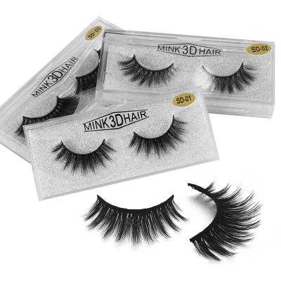 China High Quality Natural Curl Cilios With Own Brand False Eyelashes Eyelash Dispensers Natural Black Magnetic Mink Eyelash for sale