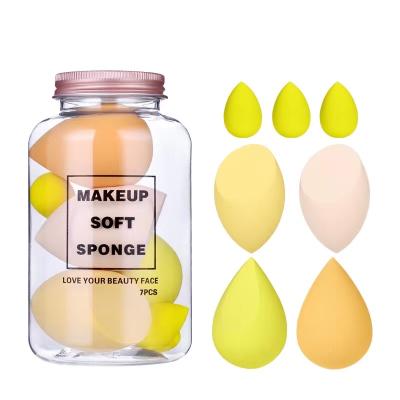 China 7pcs Face Makeup Sponge Set Base Drop Shape Blending Latex Free Makeup Sponge Removal Beauty Accessories Wholesale for sale