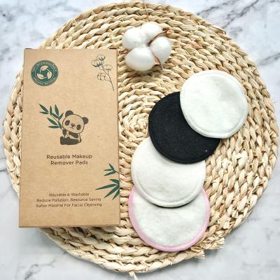 China Eco-Friendly Reusable Reusable Reusable Bamboo Makeup Remover Factory Cotton Pad Cotton 100% Cosmetic Organic Makeup Removal Pads Washable for sale