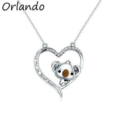 China CLASSIC S925 Sterling Silver Koala Necklace Women Jewelry Gift for sale