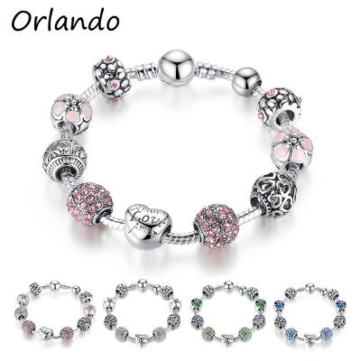 China Europe Blue Green Rose White Alloy Beaded Bracelet Suitable For Women Jewelry for sale