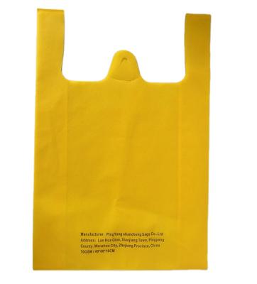 China Wholesale Factory Supermarket Biodegradable T-shirt Handled Bag PP Spunbonded Nonwoven Vest Bag for sale