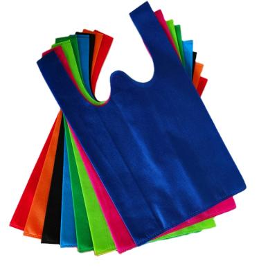 China Biodegradable Eco Friendly Non Woven Shopping Bag Vest Carrier T-shirt Shopping Bag for sale