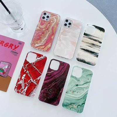 China Luxury Marble Acrylic+TPU Phone Case For iPhone 13 12 11 pro X XS XR max 7 8 plus Se 2020 double-sided process acrylic IMD back cover for sale