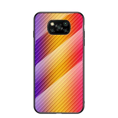 China Glass+TPU Carbon Fiber Tempered Glass Case For For Huawei P Smart 2020 Y6P Y5P 9X P40 P30 P20 Pro 2020 Mate 20 Colorful Gradient 30 Phone Cover for sale