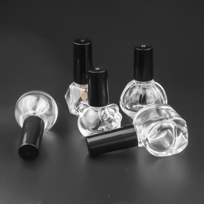 China Wholesale 10ml 15ml Empty Fancy Square Personal Care Nail Polish Glass Bottle With Lid And Brush for sale