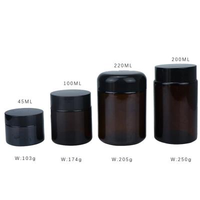 China Personal Care 30ml 50ml 60ml 80ml 100ml 200ml 300ml 650ml Amber Crystal Glass Hand Cream Jar 15g for sale