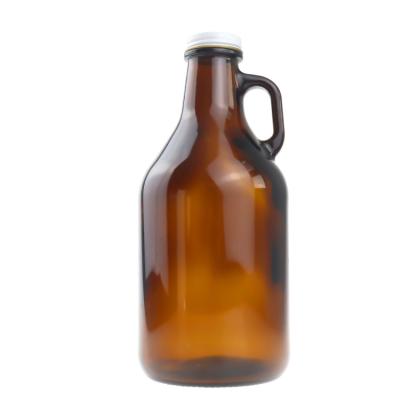 China Factory Supplier 500ml 1000ml Amber Empty California Style Beer Wine Bottles Supplier 500ml 1000ml Eco-friendly Recyclable Shaker Glass With Swing Top And Handle for sale