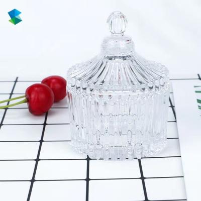 China Viable High Quality Mongolia Yurt Shaped Candy Sugar Fruit Tea Mini Candy Bangs Glass With Lid for sale