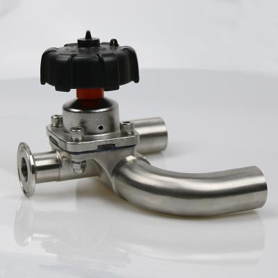 China General Sanitary Manual Diaphragm Valve, One Clamped Connection Two Weled Diaphragm Valve for sale