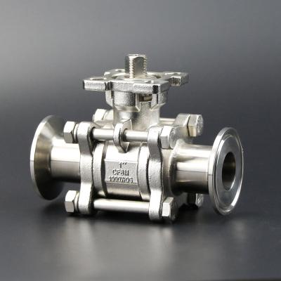 China General factory Outlet sanitary stainless steel 304/316 3pieces type ball valve pipe fittings for sale for sale