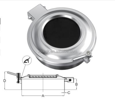 China 304/316L stainless steel tank factory stainless steel roundsanitary manhole/manway/manlid with pane for sale