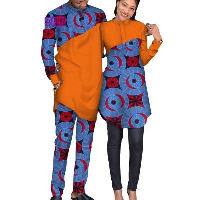 China Wholesale cotton printing tradition couples clothing 100% african shirts men and women shirt suits wyq124 for sale