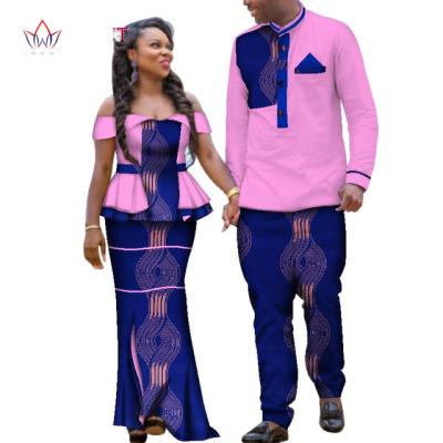 China Breathable 2 Pieces African Womens Clothing Couples Couples Dress Cheap Matching Valentines Day Sets Women And Men's Suits for sale