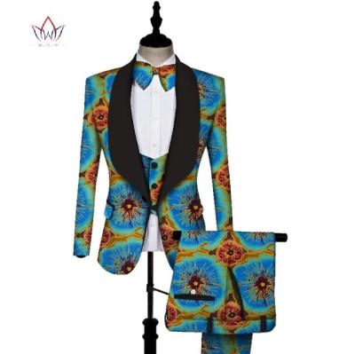 China Factory Wholesale Breathable 4 Pieces Men Dashiki Tops Sets And Pants And Vest Bazin Set Plus Size Print Traditional African Clothing WYN431 for sale