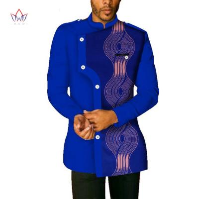 China Custom Made Wax Cotton Autumn New African Private Wrist Sleeve Support Collar With Stripe Coat Casual Style Men's Fashion Coat for sale