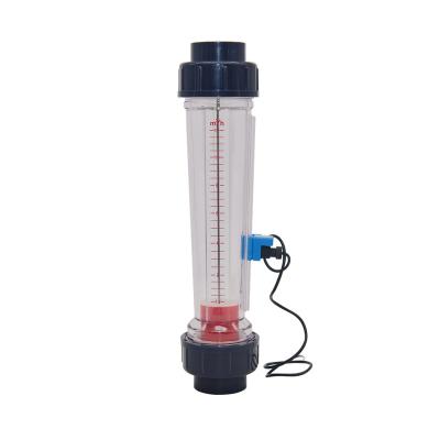 China LZS-25A plastic line tube water rotameter with upper or lower flow alarm swith limit. Electronic control switch LZS-25A flow meter for sale