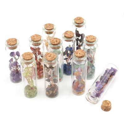 China FASHIONABLE Crystal Handicraft Personality Life Tree Natural Gravel Wrapping Wishing Bottle Pendant for sale