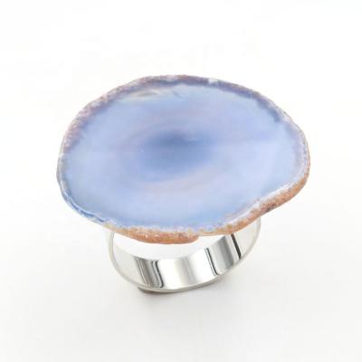 China Fashionable Colorful Natural Stone Agates Napkin Button Napkin Rings Wedding Napkin Holder For Table Accessories for sale