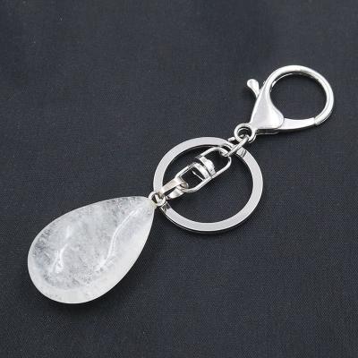 China FASHIONABLE Natural Teardrop Purse Keychains Stone Stone Key Chains Crystal Pendant Car Clasps Chains Holder for sale