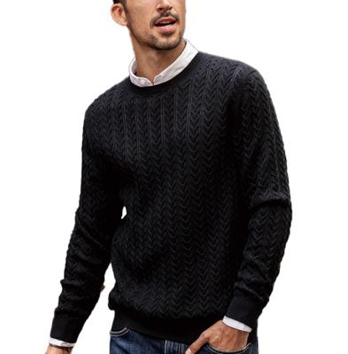 China Anti-wrinkle Anti-wrinkle OEM order drop manuafactory long sleeve cable knit sweater men for sale