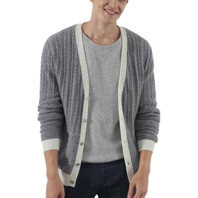 China Custom Anti-Wrinkle Anti-Wrinkle Manufacturer Oder Long Sleeve Cable Knit Mohair Cardigan Sweater Men for sale