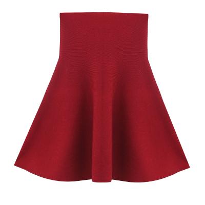 China Anti-Static Anti-Static Club Sexy Ladies Skirt High Women Solid Red Knitted Short Skirts for sale