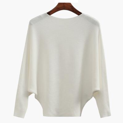 China Women's Summer Solid Color Sweater Bat Wing Full Sleeve Popular Fashion Anti-Wrinkle Knitted Sweater for sale