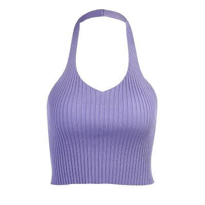 China Anti Wrinkle Anti-Wrinkle Customize Make OEM Manufacturer Jacquard Women Sexy Sleeveless V-Neck Short Sweater Knitted Vest for sale