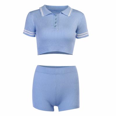 China Anti-pilling anti-pilling women sweater set sports crop top sweater set and short pants for sale