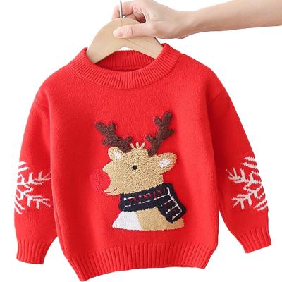 China Anti-pilling autumn style new casual kids long sleeve knitted crewneck sweater kids pullover cartoon christmas sweaters for sale