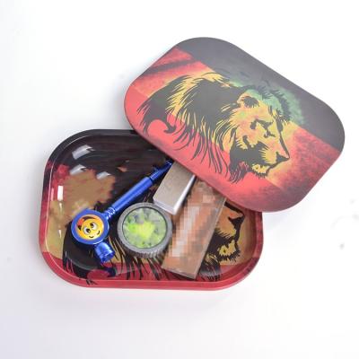 China OEM High Quality Tinplate Metal Tray Custom Rolling Tray With Magnetic Lid for sale