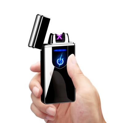 China Customize 2020 New Rechargeable LED Touch Screen Induction Double Arc Lighter JL-1085V Lighter for sale