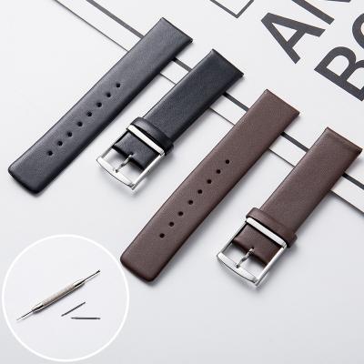 China Ultra-thin Leather Strap Leather Substitute For CK Brown Watch Band Black 16mm18mm20mm22mm24mm Watch Band Accessories for sale