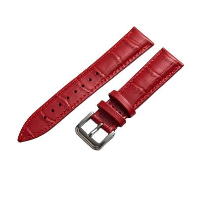 China Pink Blue White Red Pin Buckle Genuine Leather Strap 14mm16mm18mm20mm22mm24mm Simple and Stylish for sale