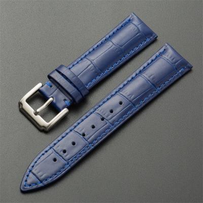 China Genuine Leather Watch 12 Strap Buckle Strap Blue Top Strap Cowhide Leather 13 14 15 16 17 18 19 20 21 22 Millimeter for sale