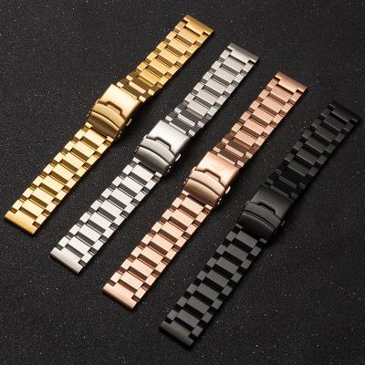 China 18mm-25mm Stainless Steel Big Strap Stainless Steel Strap Unisex Watch with Rose Gold, Black for sale