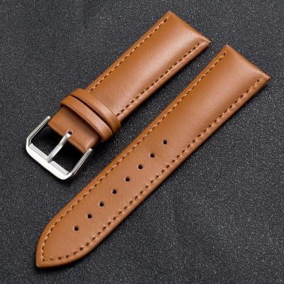 China Genuine Leather 12 Strap Watch 13 14 15 16 17 18 19 20 21 22 23 24mm Light Brown Blue Red White Black Dark Brown Cowhide Leather Strap for sale